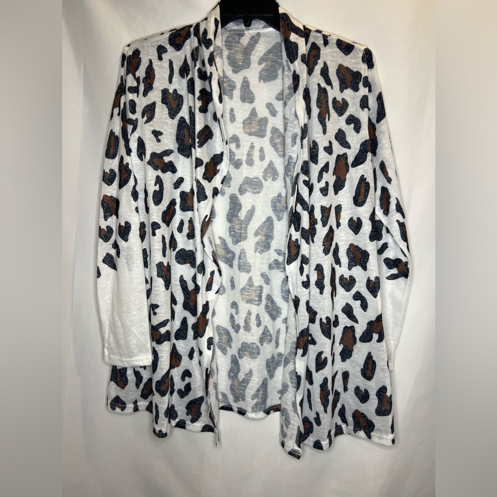 Leopard Print Cardigan Women Size XL